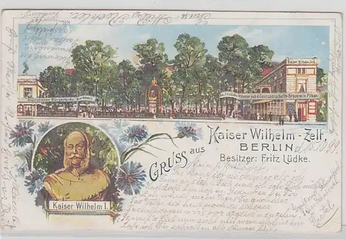 42190 Ak Lithographie Gruss de Berlin Tente 1899