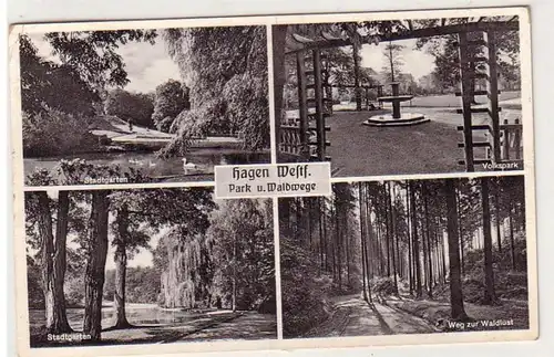 42155 Mehrbild Ak Hagen Westfalen Park und Waldwege 1957