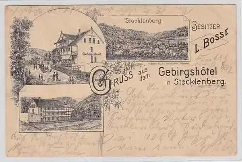 42134 Ak Gruss aus dem Gebirgshotel Stecklenberg 1897