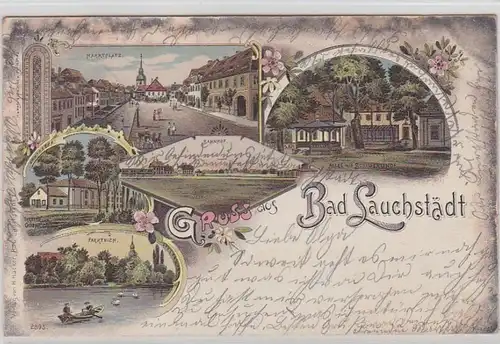 42111 Ak Lithographie Gruss de Bad Lauchstadt 1893