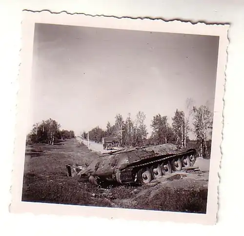 42109 Photo originale de chars détruits en Russie pendant la Seconde Guerre mondiale