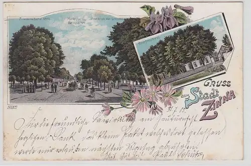 42098 Ak Lithografie Gruss aus Stadt Zinna 1905