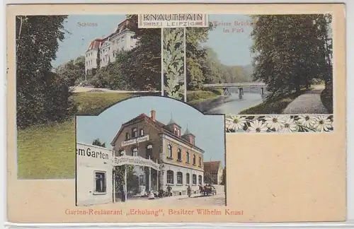 42069 Mehrbild-Ak Knauthain bei Leipzig Restaurant 1912