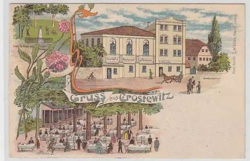 42056 Ak Lithografie Gruss aus Crostewitz Gasthof 1903