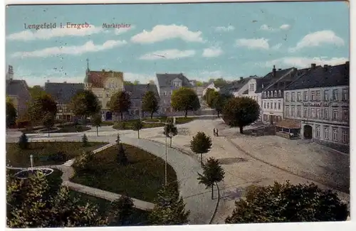 42014 Ak Lengefeld im Erzgebirge Marktplatz um 1910