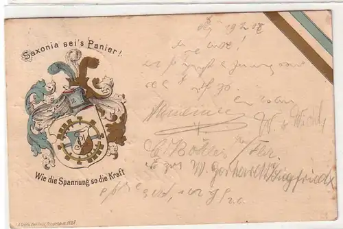41960 Studentika Ak Glashütte "Saxonia soit la panier" 1908