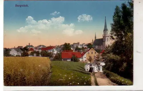 41951 Ak Burgstädt Totalansicht um 1910