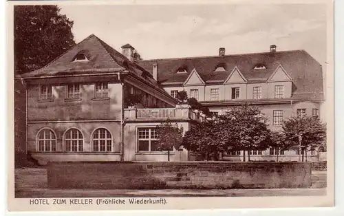 41939 Ak Fröhliche Wiederkunft Hotel "Zum Keller" 1933