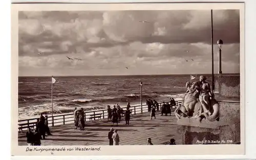 41914 Ak la Kurpromenade de Westerland 1928