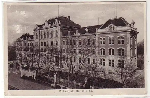 41910 Ak Volksschule Hartha in Sachsen 1931