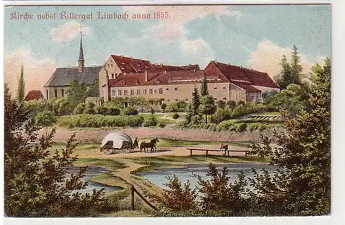 41909 Ak Kirche nebst Rittergut Limbach anno 1855, 1934