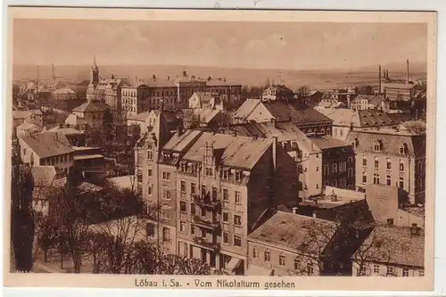 41893 Ak Löbau vu de la tour de Nikolaï vers 1920