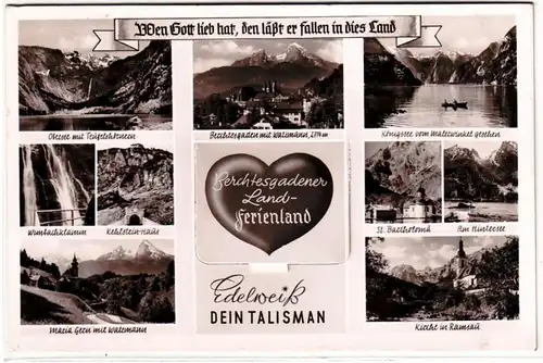 41842 Mehrbild Ak Berchtesgadener Land Ferienland Edelweiß Dein Talisman 1954
