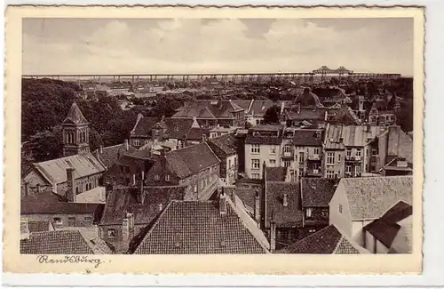 41823 Ak Rendsburg Totalansicht mit Hochbrücke um 1930