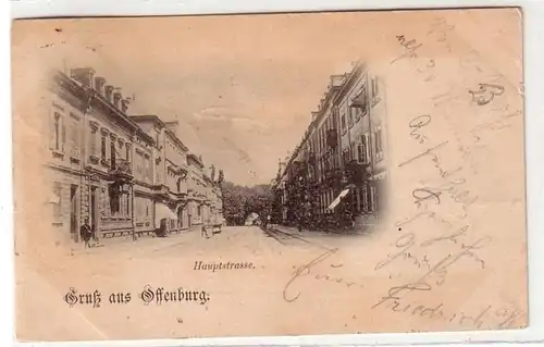 41785 Ak Gruß aus Offenburg Hauptstrasse 1907