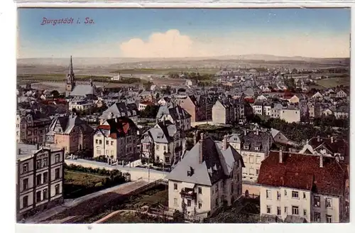 41782 Ak Burgstädt in Sachsen Totalansicht um 1910
