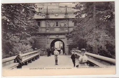 41777 Ak Darmstadt Portail Nord du château vers 1900