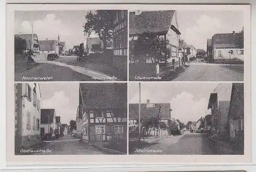 41702 Multi-image Ak Nonnenweier principale, Löwen-, Oberau- & Rheinstraße vers 1940