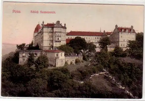 41687 Ak Pirna (Sächs. Schweiz) Schloß Sonnenstein 1907