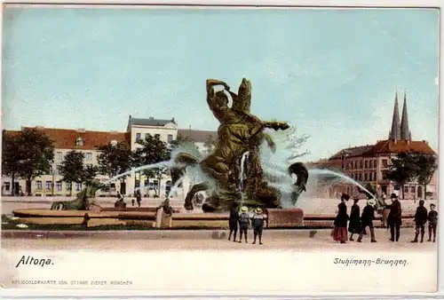 41679 Ak Altona fontaine de Stichtmann vers 1900