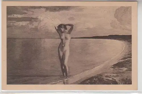 41642 Erotik Ak Frauenakt am Strand, Ménard: "Am Meer" um 1930