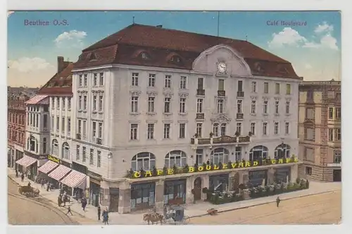 41526 Ak Beuthen O.S. Café Boulevard vers 1930