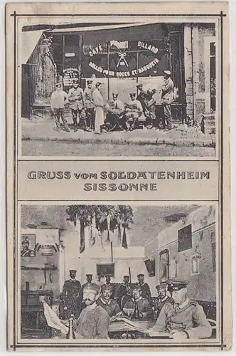 41523 Feldpost Ak Gruß vom Soldatenheim Sissonne 1915
