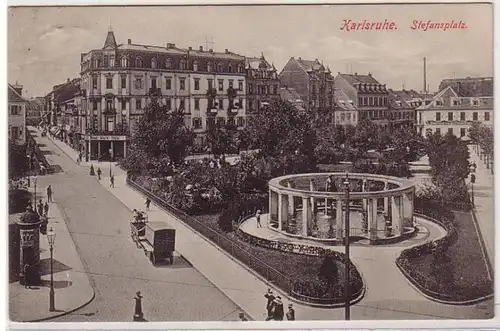 41509 Ak Karlsruhe Stefansplatz 1909