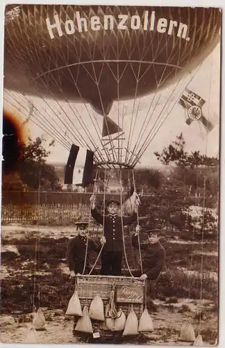 41496 Foto Ak Ballon Hohenzollern "Burg in Sicht!" 1913