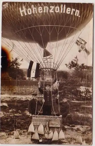41496 Photo Ak Ballon Hohenzollern "Château en vue!" 1913
