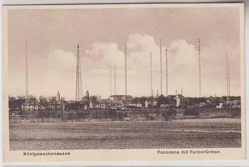 41473 Ak Königs Wusterhausen Panorama mit Funkertürmen um 1930