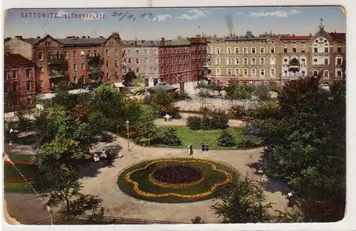 41451 Ak Kattowitz Blücherplatz 1913