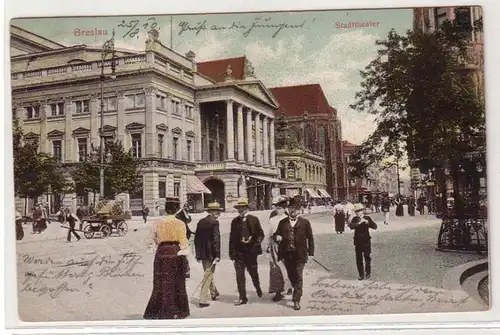 41449 Ak Wroclaw Théâtre de la ville 1910