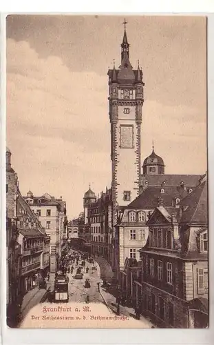 41419 Ak Frankfurt am Main la Tour de l'Hôtel de Ville devant Bethmannstrasse vers 1910