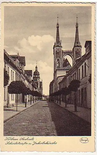 41411 Ak Köthen Anhalt Schulstraße Jakobskirche um 1940