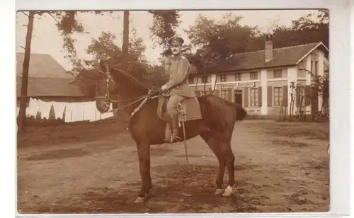 41386 Foto Ak Reiter Offizier vor Kommandatur um 1915