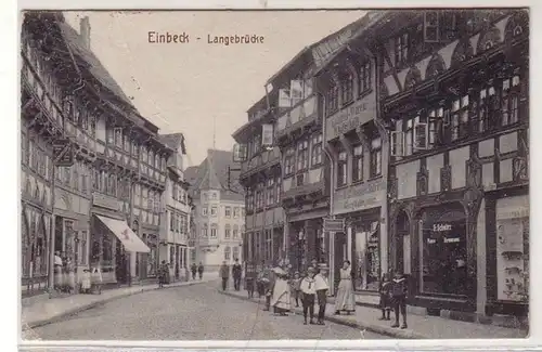 41376 Ak Einbeck Langebrücke mit Geschäften 1923