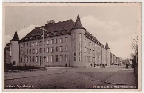 41358 Ak Weiden Bayr. Ostmark Postgebäude um 1940