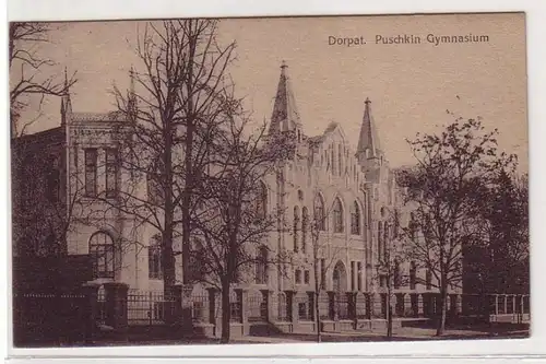 41338 Ak Dorpat Estland Puschkin Gymnasium um 1918