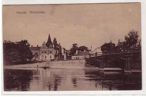 41337 Ak Dorpat Estland Holzbrücke um 1918