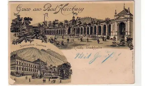 41333 Ak Lithographie Salutation de Bad Harzburg 1899