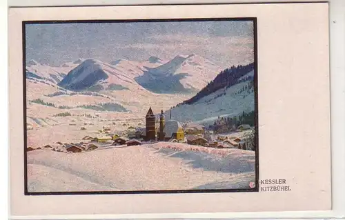 41312 Artiste Ak Kitzbühel Paysage hivernal vers 1920