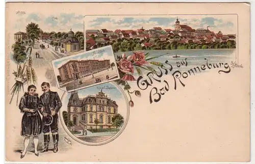 41287 Ak Lithographie Gruss aus Bad Ronneburg um 1900