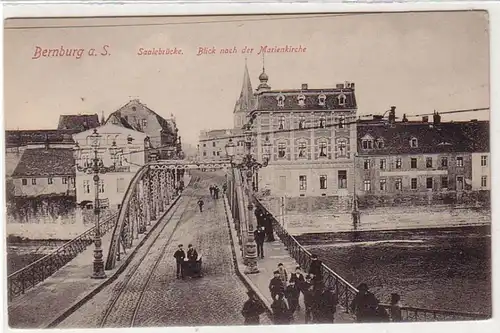 41283 Ak Bernburg an der Saale Saalebrücke um 1910
