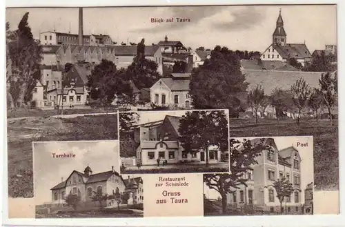 41259 Mehrbild Ak Gruß aus Taura Turnhalle usw. 1912