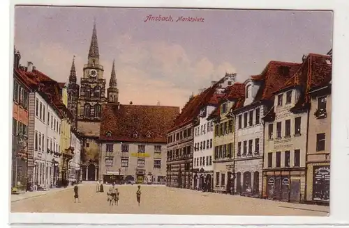 41258 Ak Ansbach Marktplatz um 1920