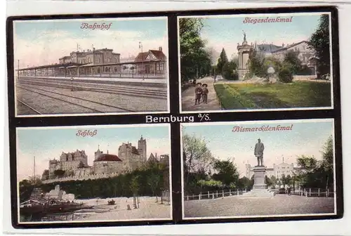 41207 Mehrbild Ak Bernburg Bahnhof usw. 1910