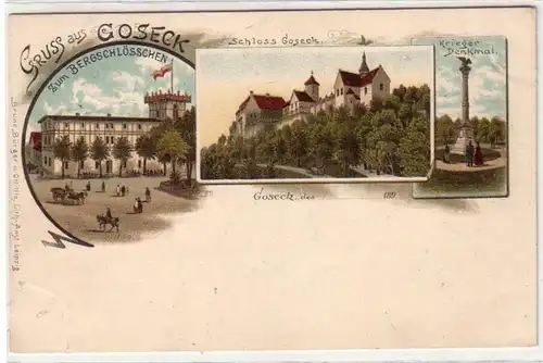 41198 Ak Lithographie Gruss aus Goseck 1897