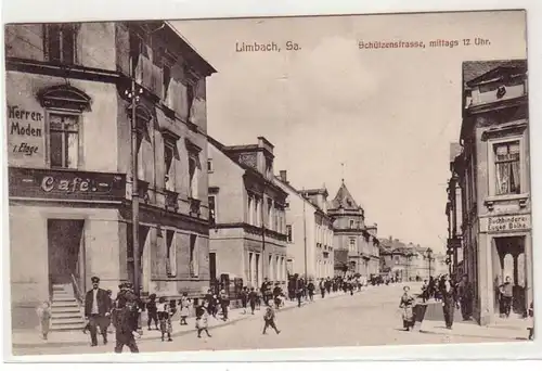 41191 Ak Limbach in Sachsen Schützenstrasse um 1915