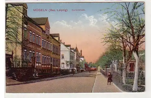 41183 Ak Mügeln (Bez. Leipzig) Gartenstraße um 1910